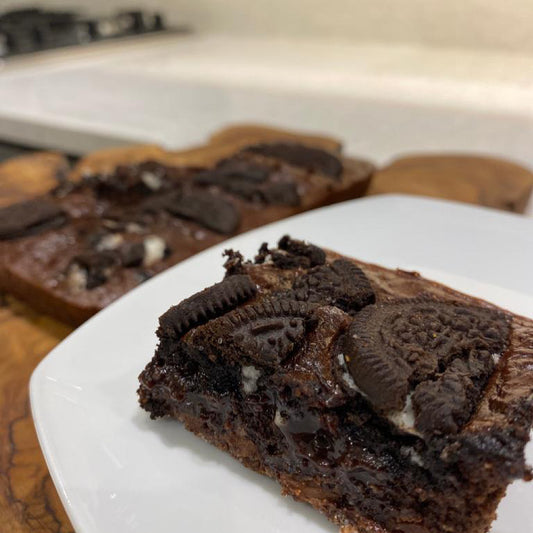 Double Chocolate Oreo Protein Brownie Tray Bake